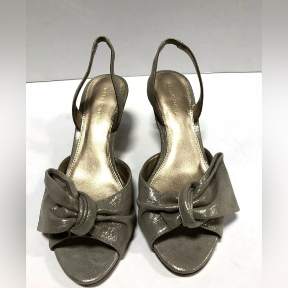 Pelle Moda Lovi Womens Heels Dark Taupe Shimmer Suede 6 M - Picture 2 of 5